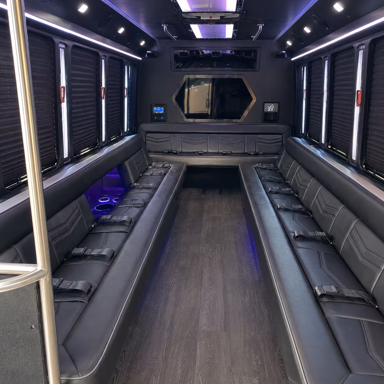 kingsport 18 passenger party bus interior