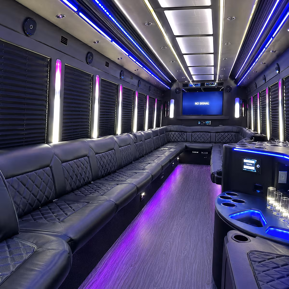kingsport 30 passenger party bus inside