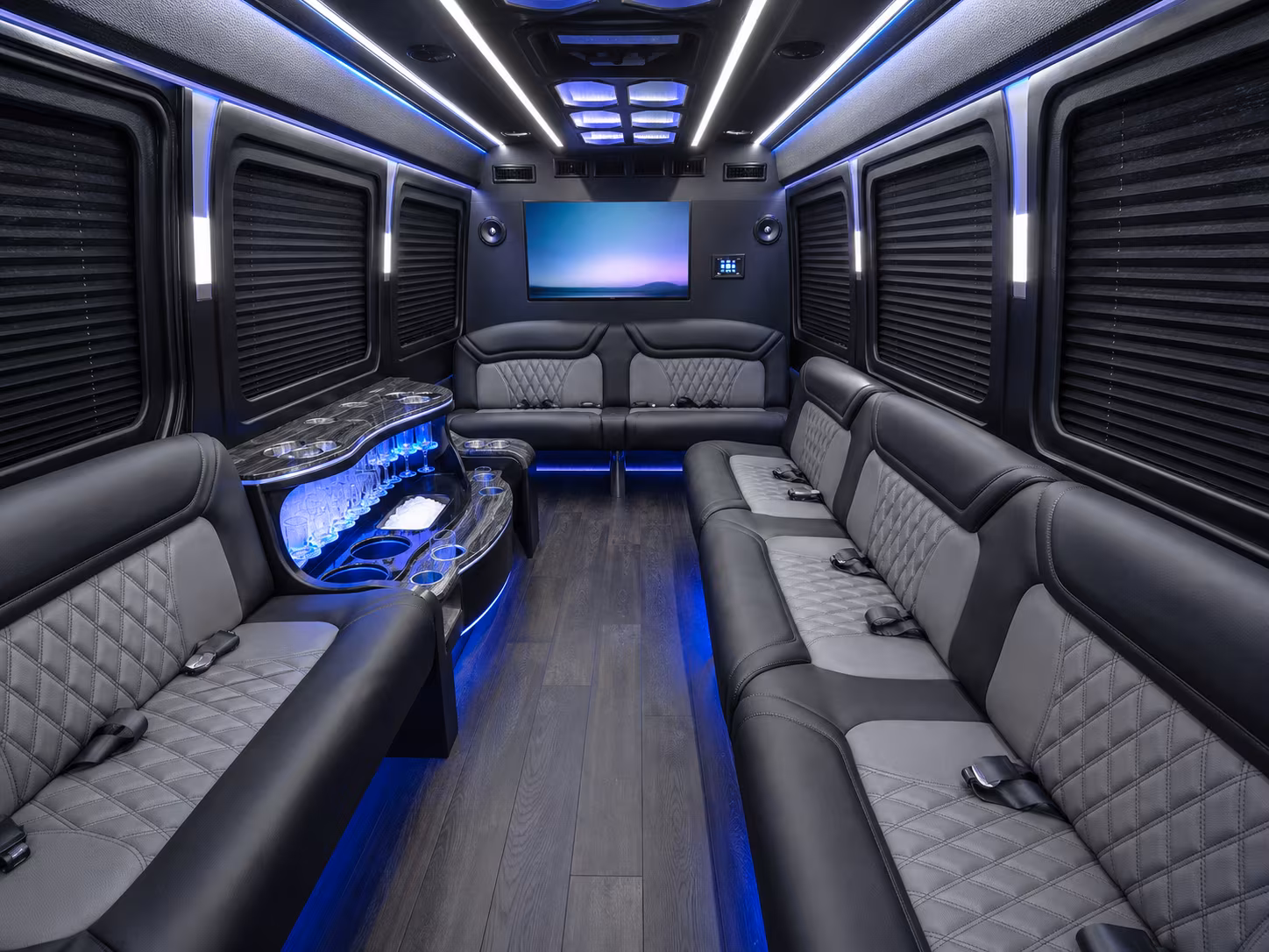 kingsport 50 passenger party bus interior